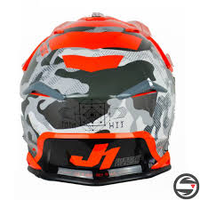 CASCO CROSS ENDURO JUST1 J39 KINETIC GLOSS grey red camo/ fluo orange - immagine 2