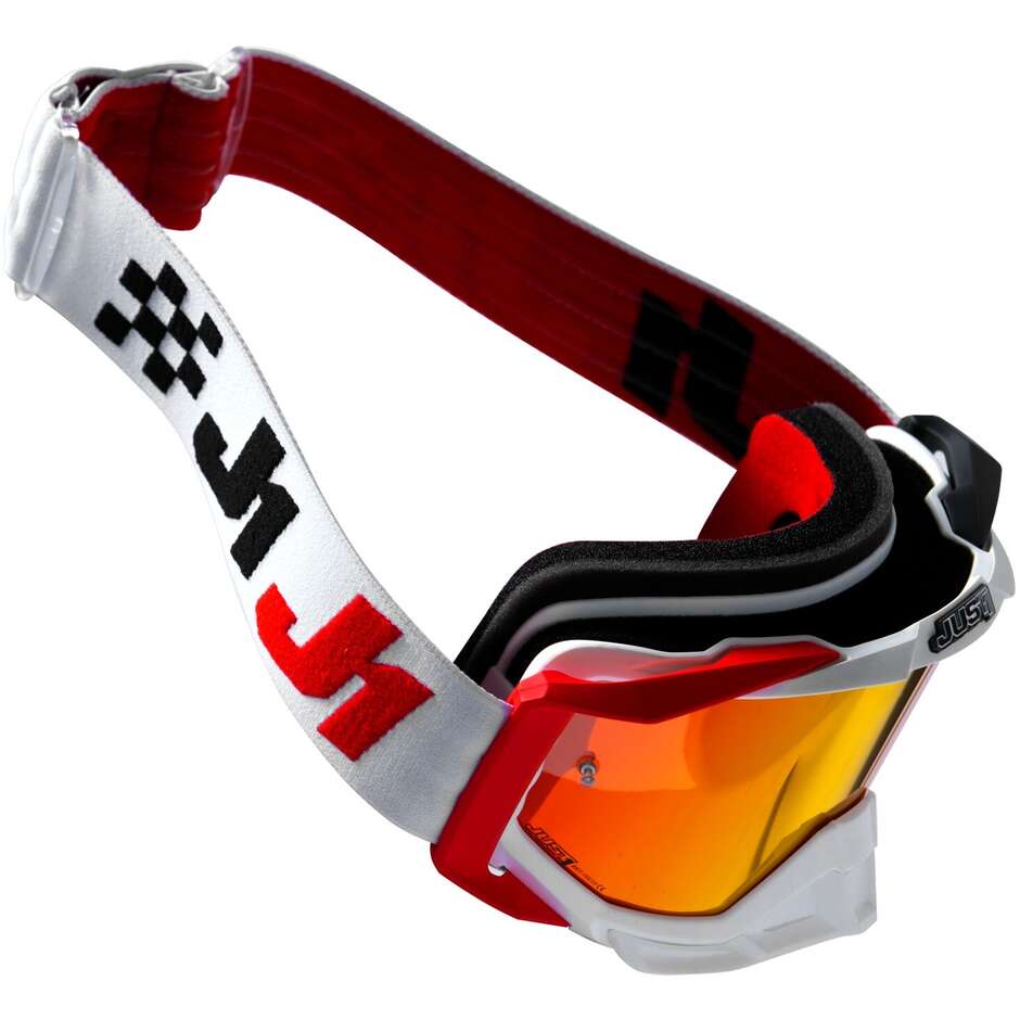 MASCHERA JUST1 GOGGLE IRIS 2.0 RACER BLACK-RED-WHITE (lente specchio rossa) - immagine 2