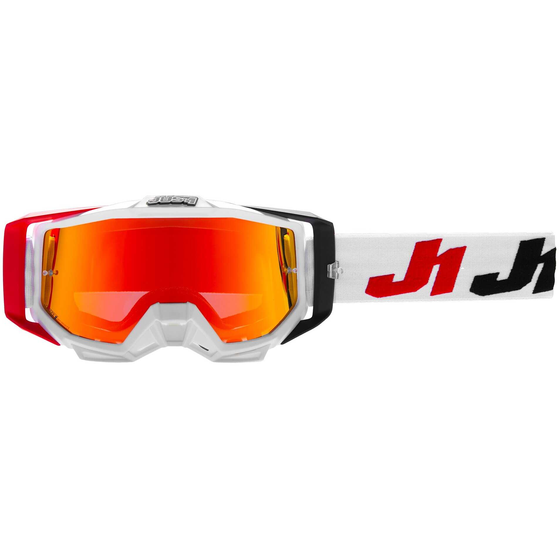 MASCHERA JUST1 GOGGLE IRIS 2.0 RACER BLACK-RED-WHITE (lente specchio rossa) - immagine 3