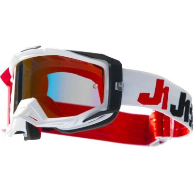 MASCH BIA ROSS MASCHERA JUST1 GOGGLE IRIS 2.0 RACER BLACK-RED-WHITE (lente specchio rossa)