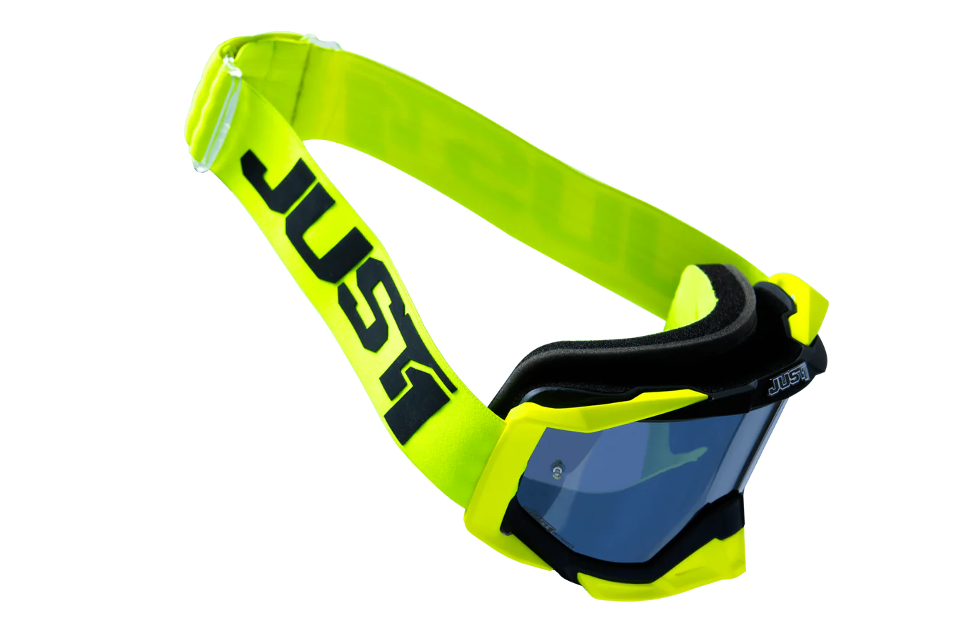 MASCHERA JUST1 GOGGLE IRIS 2.0 LOGO YELLOW FLUO- BLACK (lente specchio silver) - immagine 2