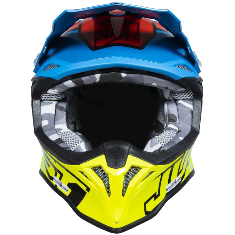 CASCO CROSS ENDURO JUST1 J39 THRUSTER FLUO YELLOW - RED - BLUE - immagine 2