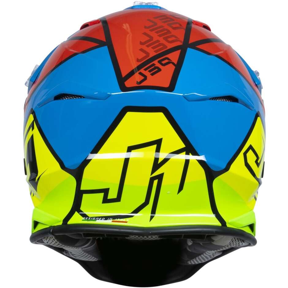CASCO CROSS ENDURO JUST1 J39 THRUSTER FLUO YELLOW - RED - BLUE - immagine 3